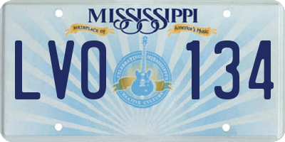 MS license plate LVO134