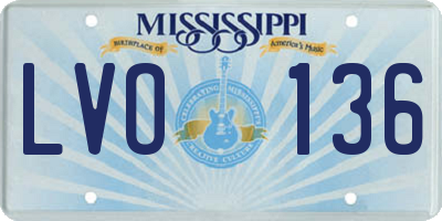 MS license plate LVO136