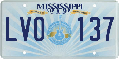 MS license plate LVO137