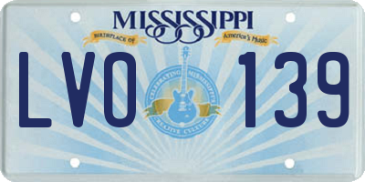 MS license plate LVO139
