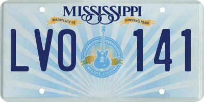 MS license plate LVO141