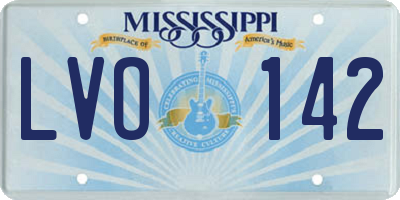 MS license plate LVO142