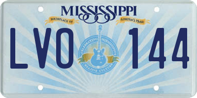 MS license plate LVO144
