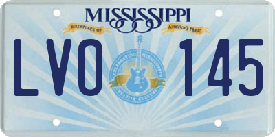 MS license plate LVO145