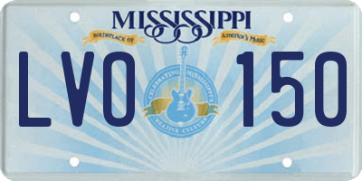 MS license plate LVO150
