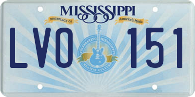 MS license plate LVO151