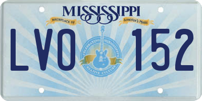 MS license plate LVO152