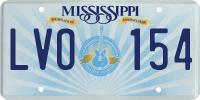MS license plate LVO154