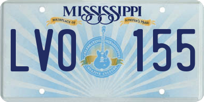 MS license plate LVO155