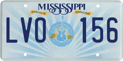 MS license plate LVO156