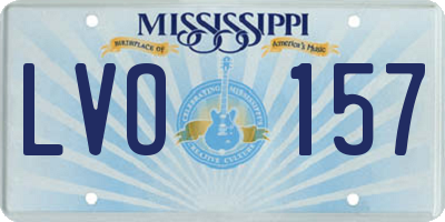 MS license plate LVO157