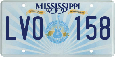 MS license plate LVO158