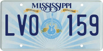 MS license plate LVO159