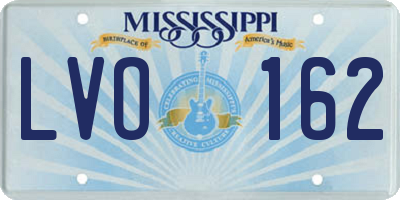 MS license plate LVO162