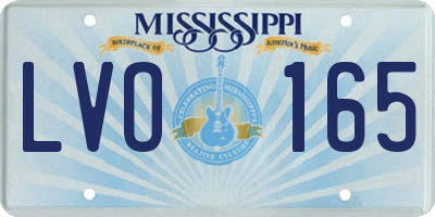 MS license plate LVO165