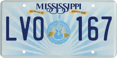 MS license plate LVO167