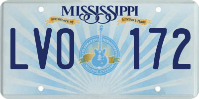 MS license plate LVO172