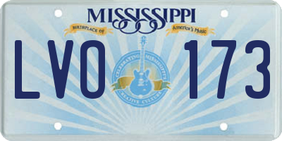 MS license plate LVO173