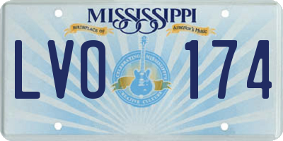 MS license plate LVO174