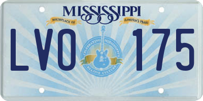 MS license plate LVO175