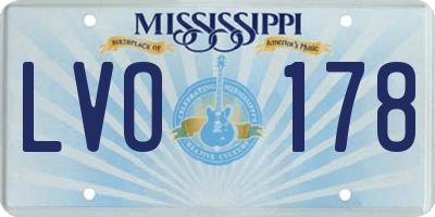 MS license plate LVO178