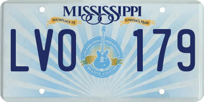 MS license plate LVO179