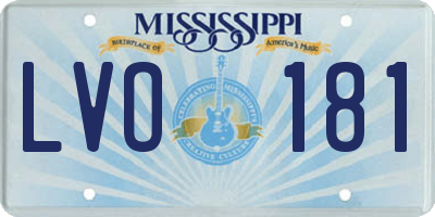MS license plate LVO181