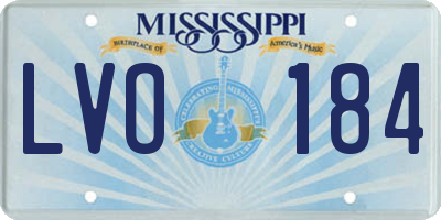 MS license plate LVO184