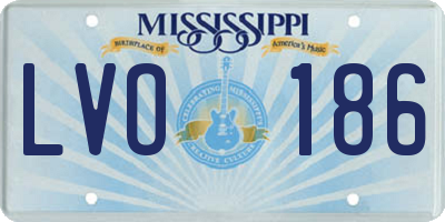 MS license plate LVO186