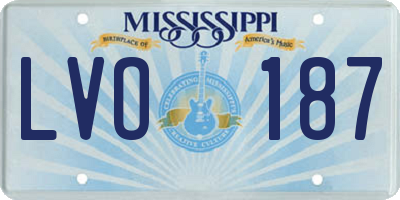 MS license plate LVO187