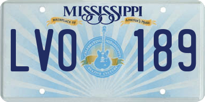 MS license plate LVO189