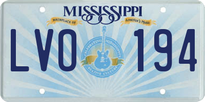 MS license plate LVO194