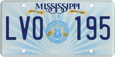 MS license plate LVO195