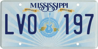 MS license plate LVO197