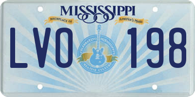 MS license plate LVO198