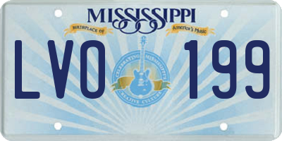 MS license plate LVO199