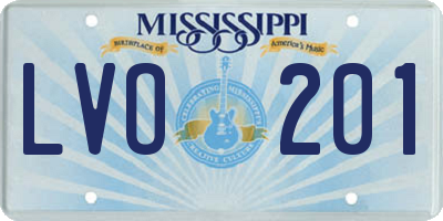 MS license plate LVO201