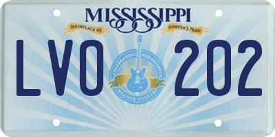 MS license plate LVO202