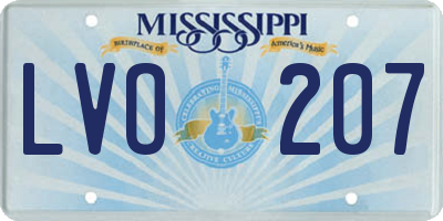 MS license plate LVO207