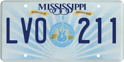 MS license plate LVO211