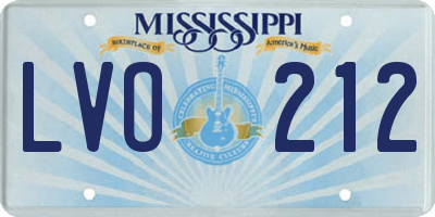 MS license plate LVO212