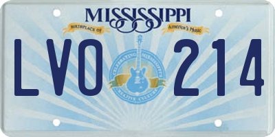 MS license plate LVO214