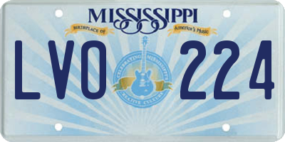 MS license plate LVO224