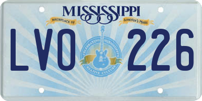 MS license plate LVO226