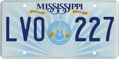 MS license plate LVO227