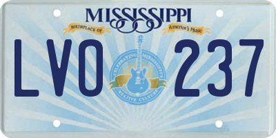 MS license plate LVO237