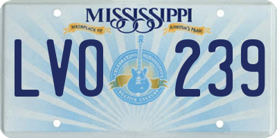 MS license plate LVO239
