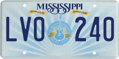 MS license plate LVO240