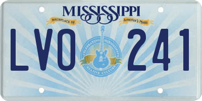 MS license plate LVO241
