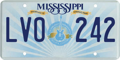 MS license plate LVO242
